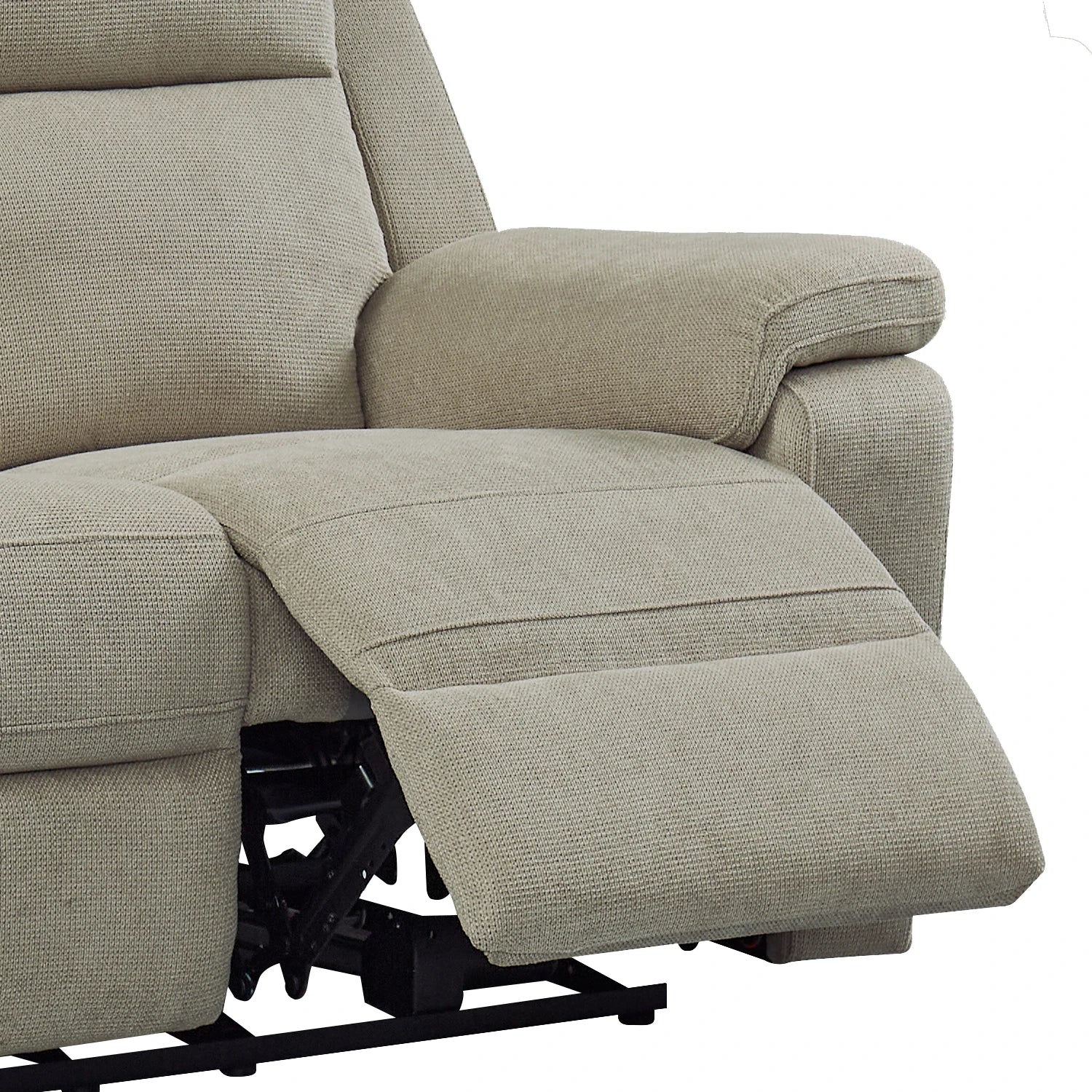 Travis Taupe Fabric 2 Seater Power Recliner Sofa with USB Port - Pendle Village Furniture