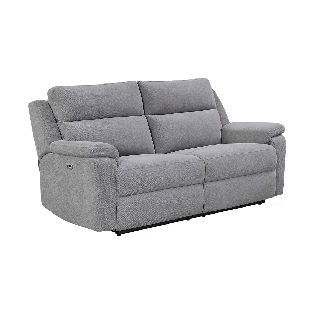 Travis Grey Fabric 3 Seater Power Recliner Sofa with USB Ports - Pendle Village Furniture
