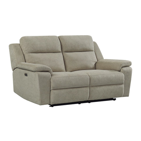 Travis Taupe Fabric 3 Seater Power Recliner Sofa with USB Ports - Pendle Village Furniture