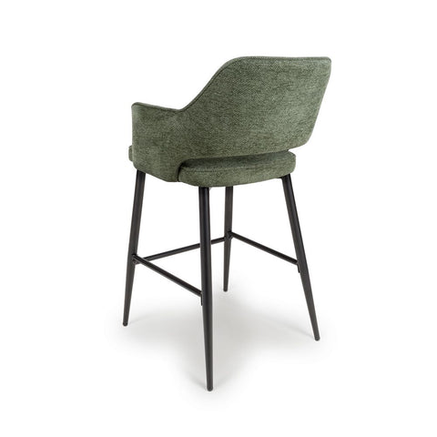 Ted Fabric Green Bar Chair - Back view 