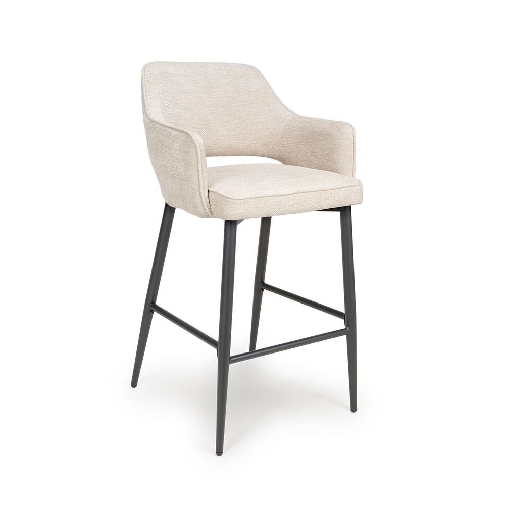 Ted Fabric Natural Bar Chair - Front side view
