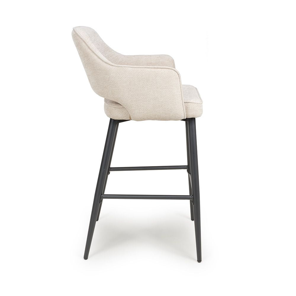 Ted Fabric Natural Bar Chair - Side view
