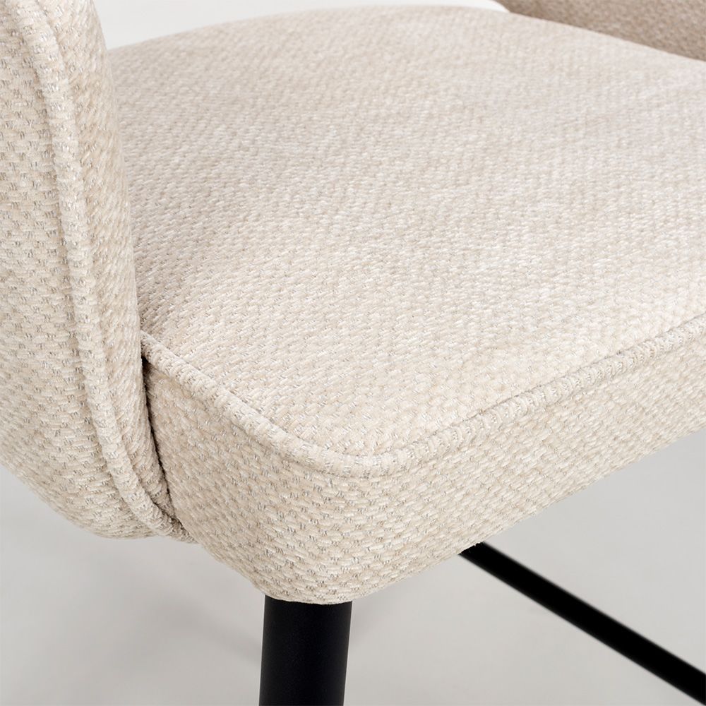 Ted Fabric Natural Bar Chair - Closeup view