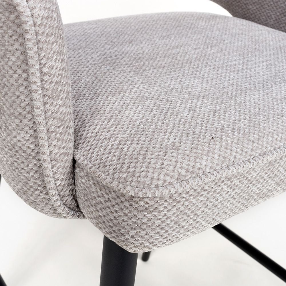 Ted Fabric Pewter Bar Chair - Closeup view