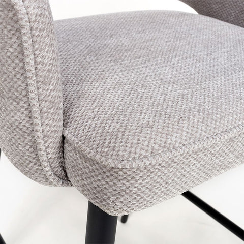 Ted Fabric Pewter Bar Chair - Closeup view