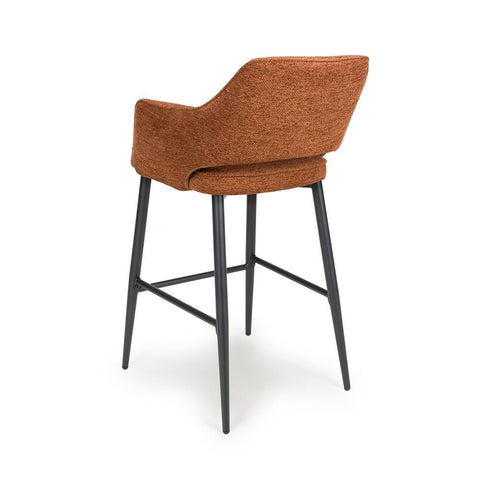 Ted Fabric Rust Bar Chair - Back Angle view
