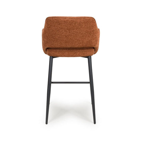 Ted Fabric Rust Bar Chair - Back view