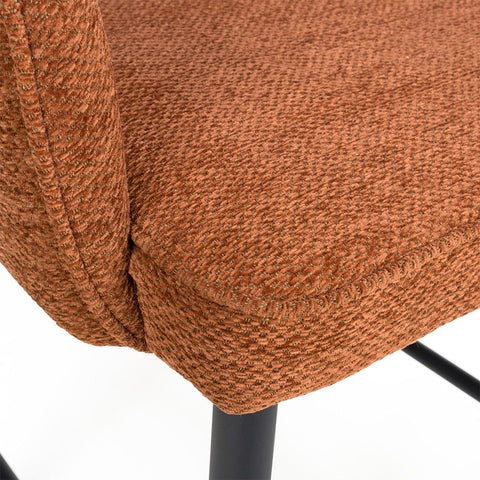 Ted Fabric Rust Bar Chair - Closeup view