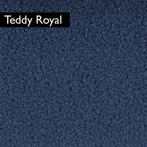 Rigby 3 Seater Fabric Sofa Upholstered in Royal Blue Teddy Boucle Fabric