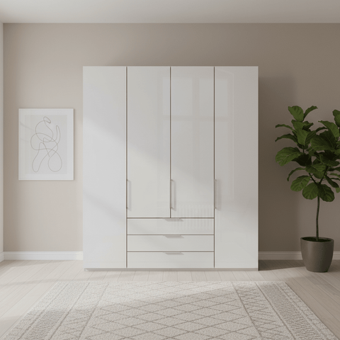 Templin 1000 4 Door 3 Drawers 200cm Hinged Wardrobe