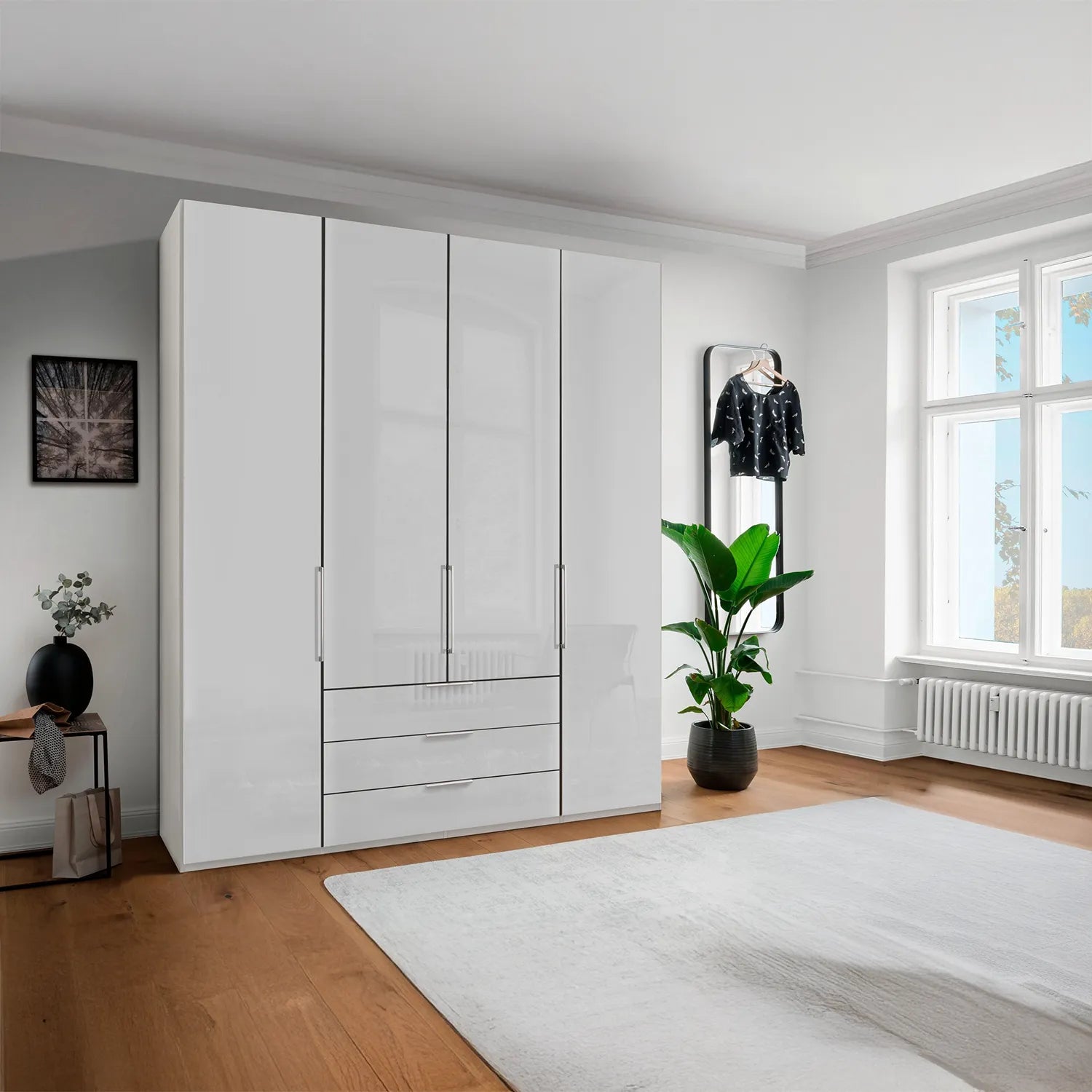 Templin 1000 4 Door 3 Drawers 200cm Hinged Wardrobe