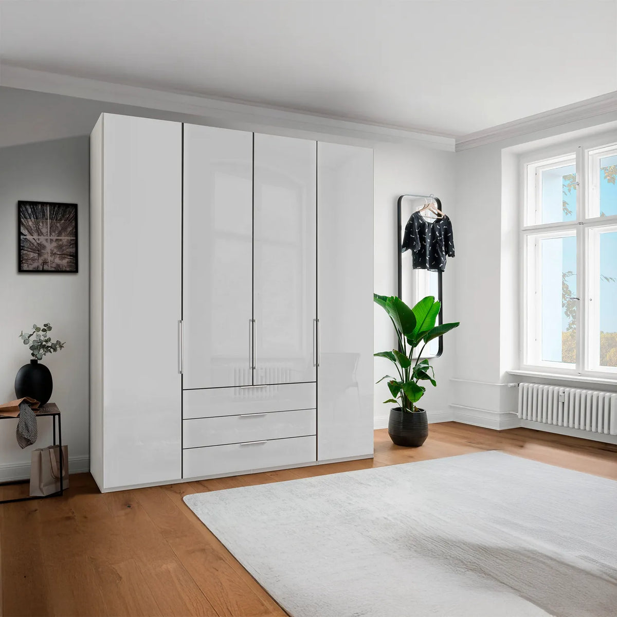 Templin 1000 4 Door 3 Drawers 200cm Hinged Wardrobe - Pendle Village Furniture