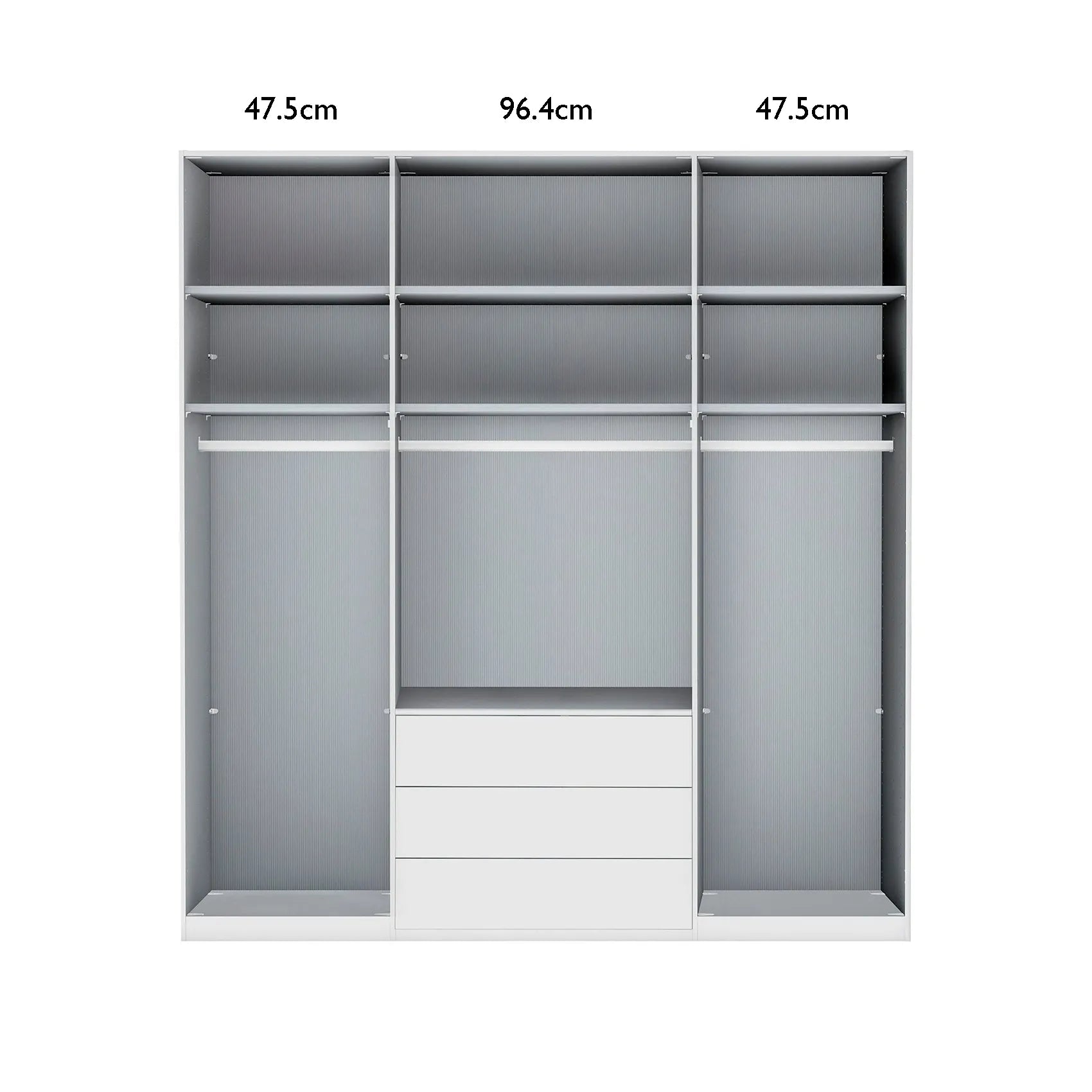 Templin 1000 4 Door 3 Drawers 200cm Hinged Wardrobe