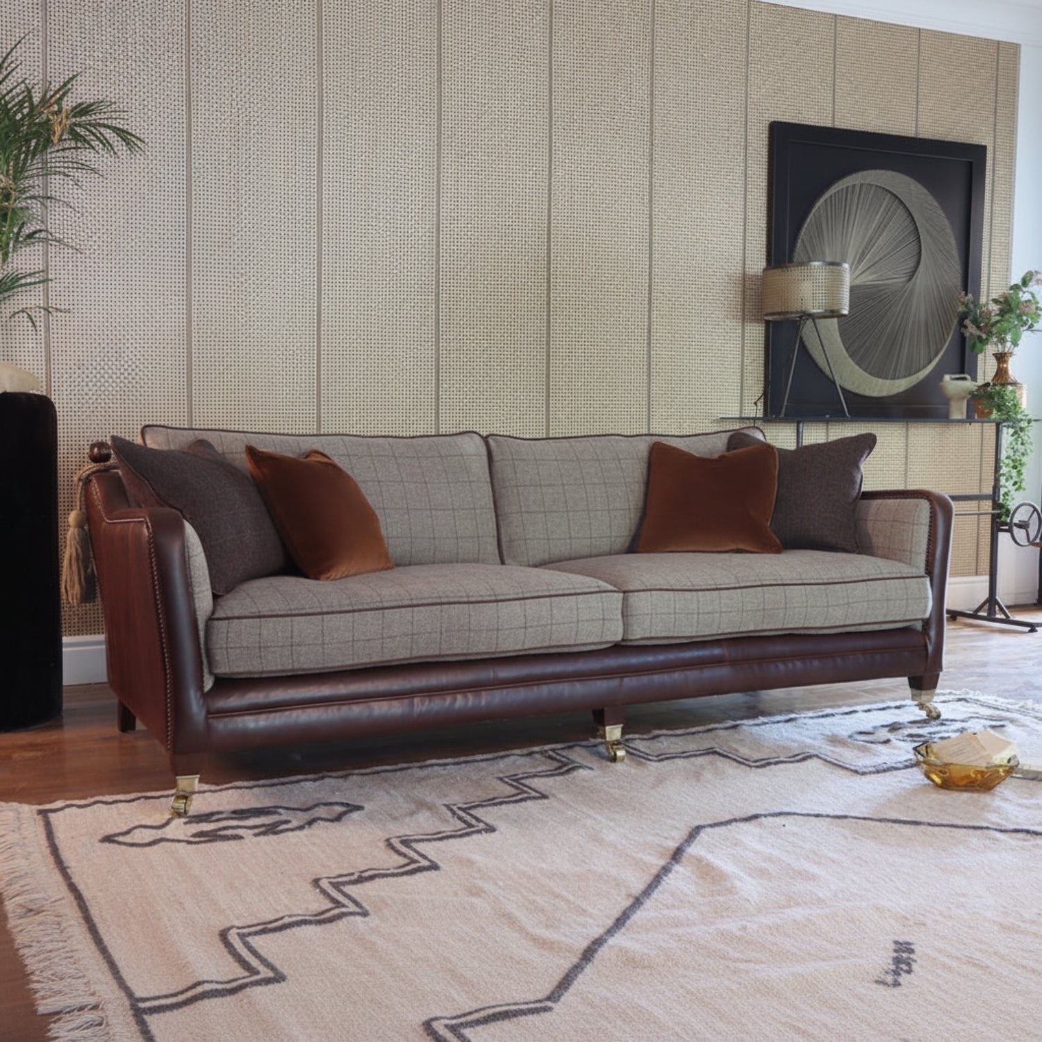 Luxury grand sofa with traditional elegant styling.