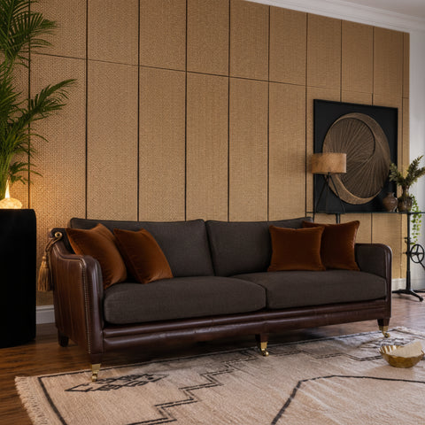 Elegant small sofa with traditional styling and premium finish.