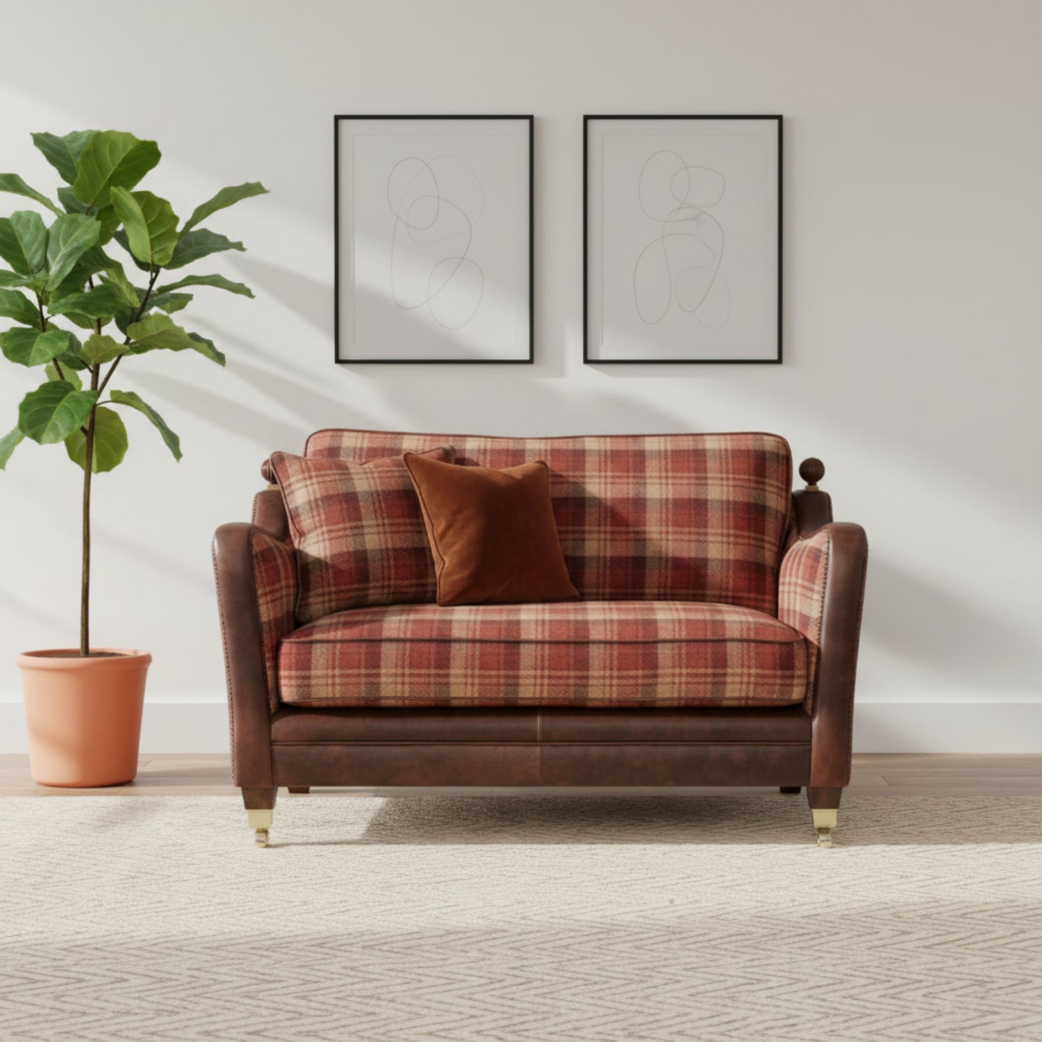 Compact seating piece with elegant styling.