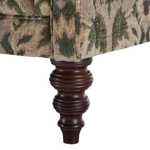Solid wooden feet with classic turned design and polished finish.