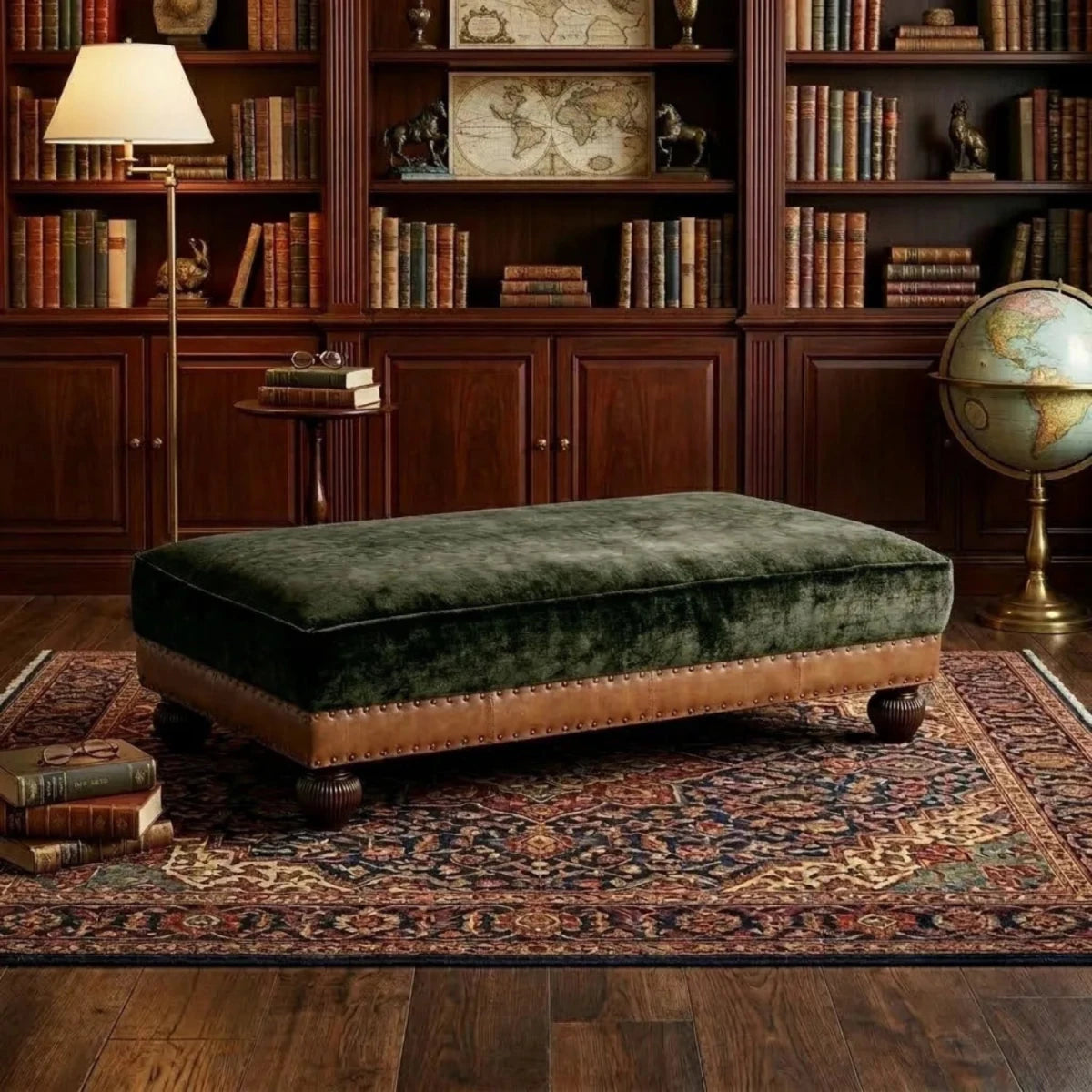 Tetrad Warwick large rectangular stool with classic design.