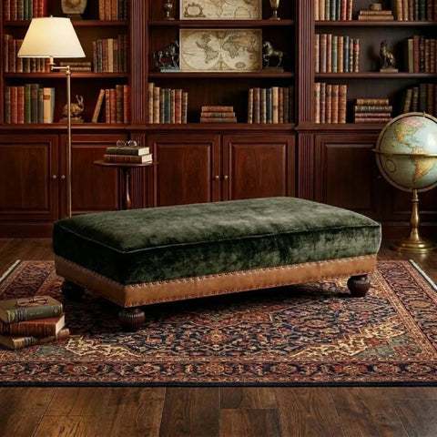 Tetrad Warwick large rectangular stool with classic design.