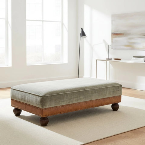 Elegant rectangular stool for modern and traditional interiors.