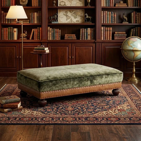 Rectangular footstool designed to complement Warwick collection.