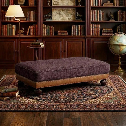 Elegant rectangular stool for modern and traditional interiors.