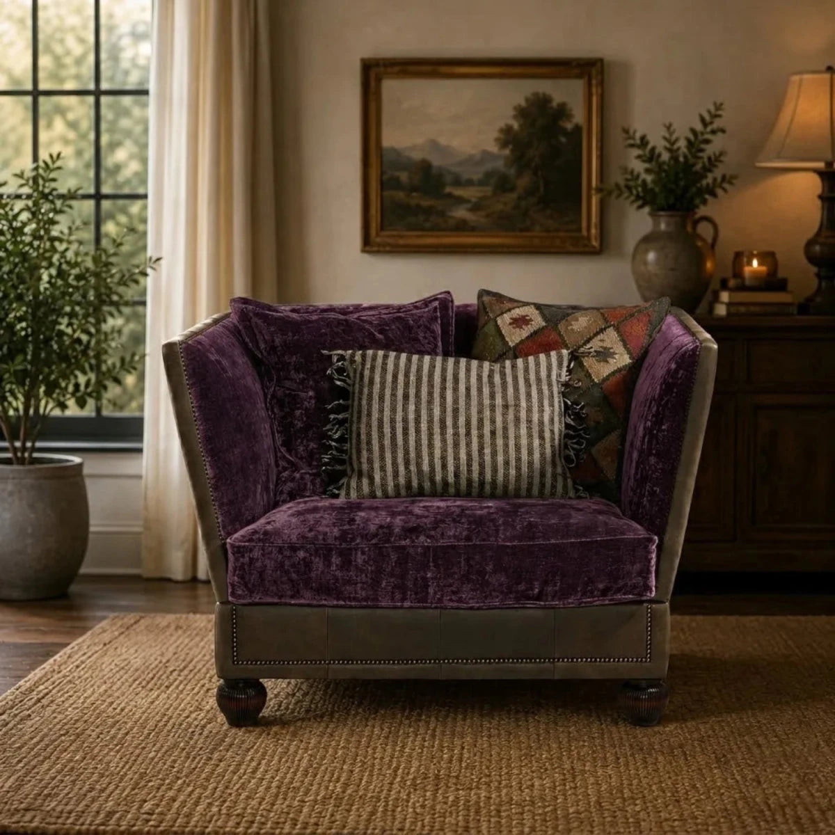 Elegant chair with adjustable arms and premium upholstery.