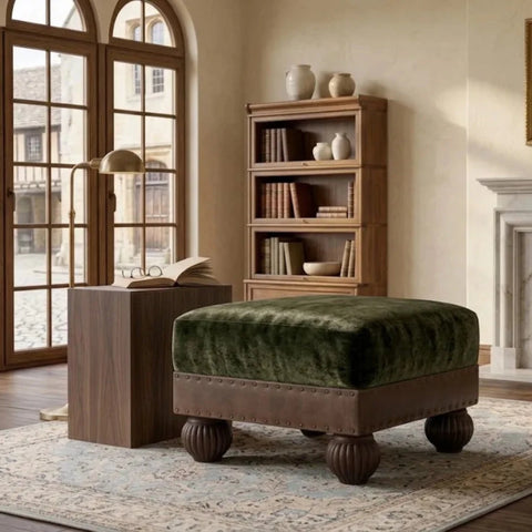 Versatile stool designed for seating or side table use.