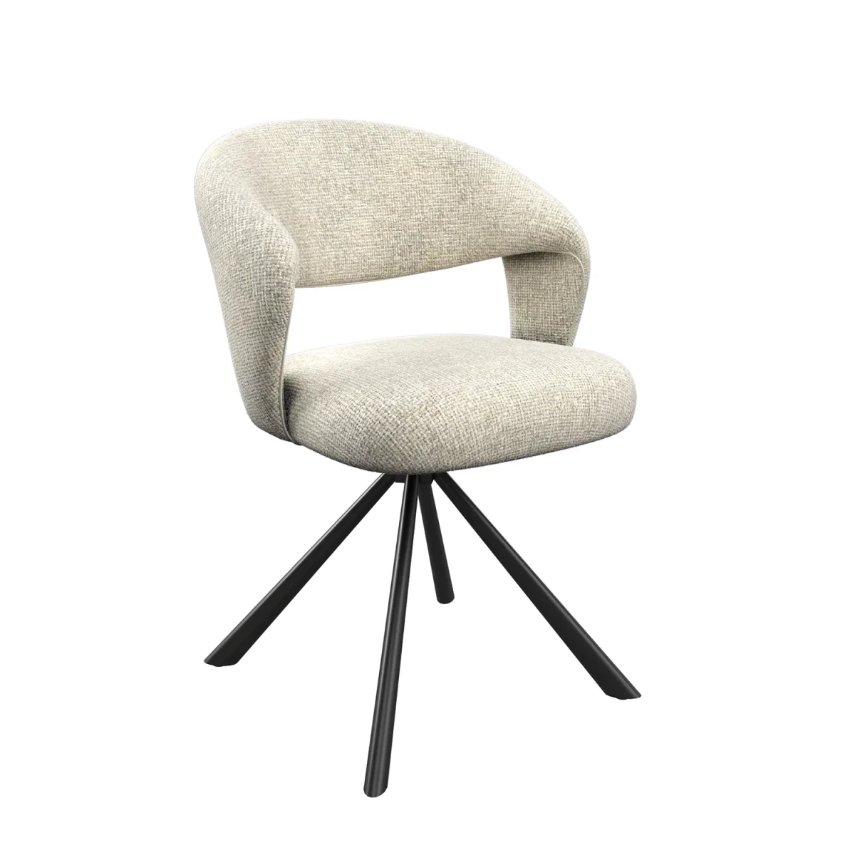 Tevere Champagne Fabric Swivel Dining Chairs – Set of 4. Also available in Grey