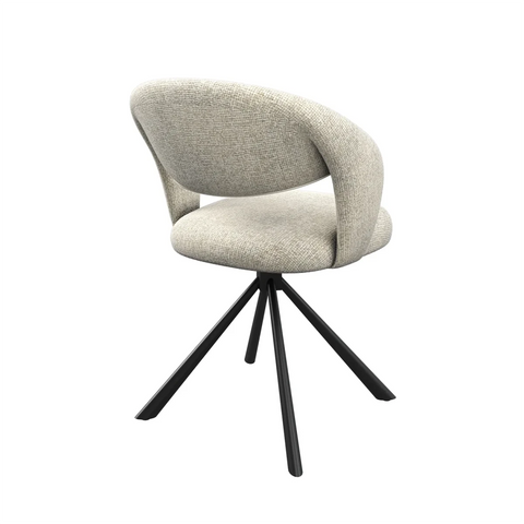 Tevere Champagne Fabric Swivel Dining Chairs – Set of 4. Also available in Grey