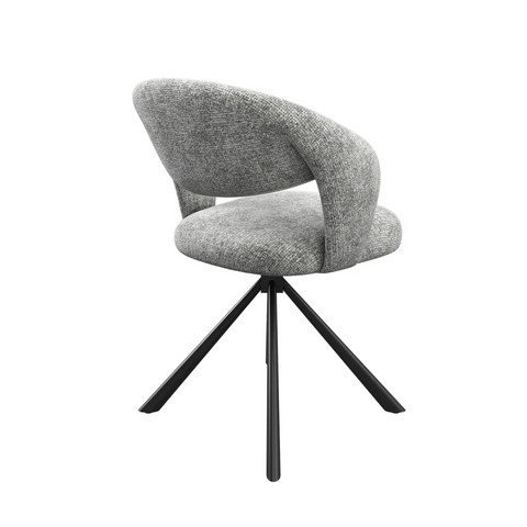 Tevere Grey Fabric Swivel Dining Chairs – Set of 4. Buy set of 4, 6 or 8.