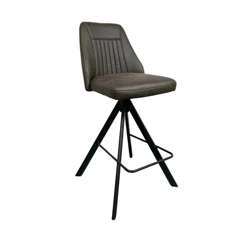 Texas Faux Leather Swivel Bar Stools – Set of 2