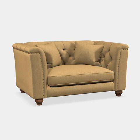 Wood Bros Thetford Chesterfield Sofa - Herringbone Fabric