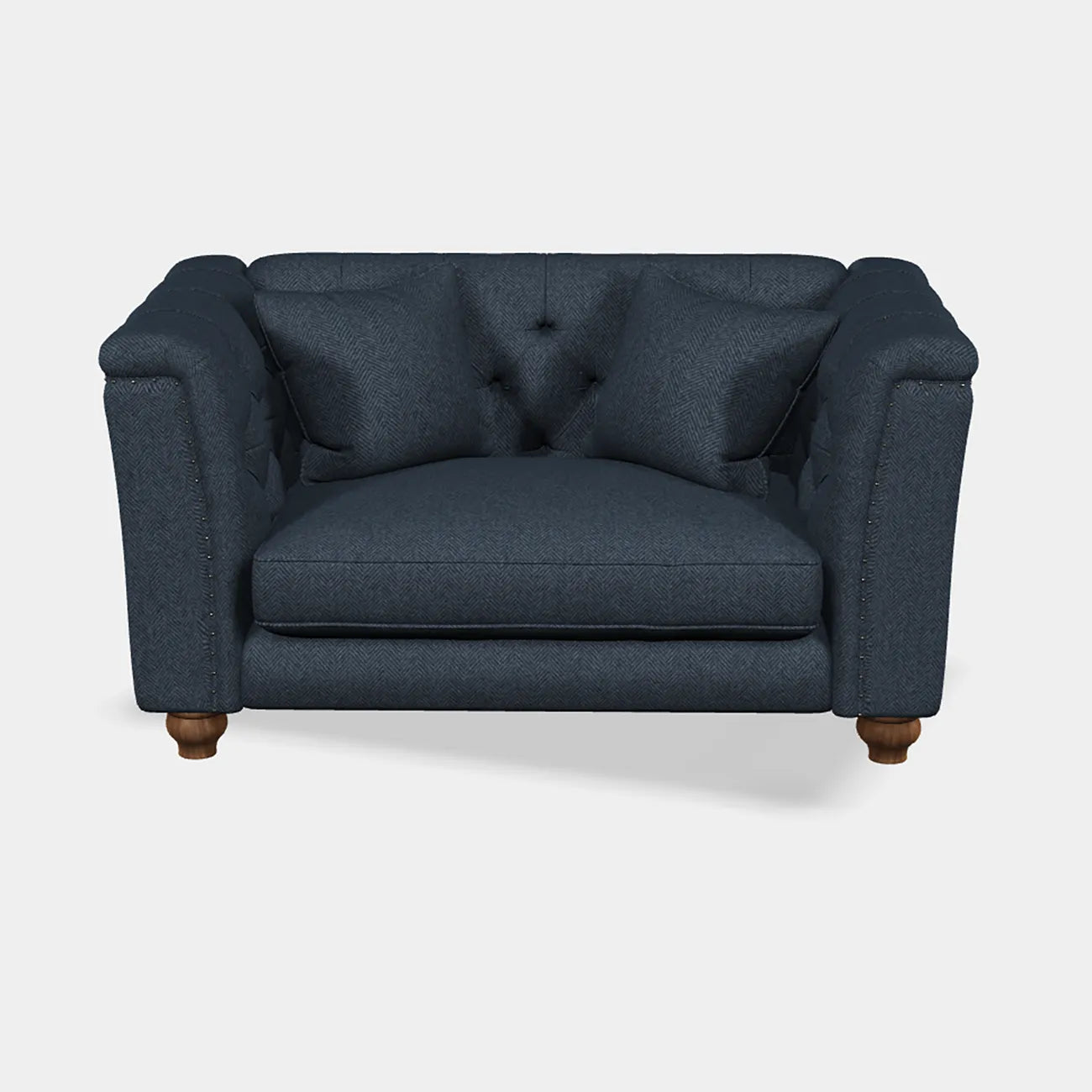 Wood Bros Thetford Chesterfield Sofa - Herringbone Fabric