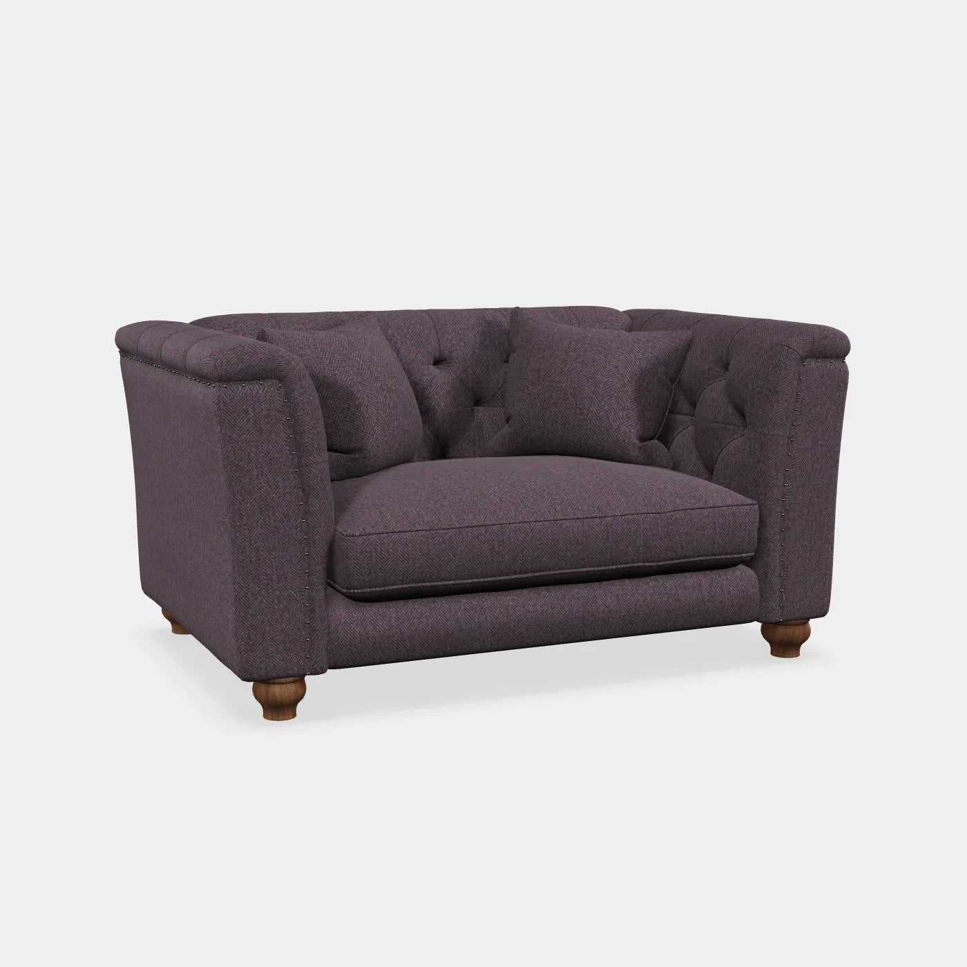 Wood Bros Thetford Chesterfield Sofa - Herringbone Fabric