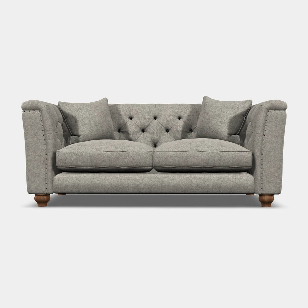 Wood Bros Thetford Chesterfield Sofa - Herringbone Fabric. Choose from Large, Medium or Snuggler Chair. Available in a variety of fabrics.