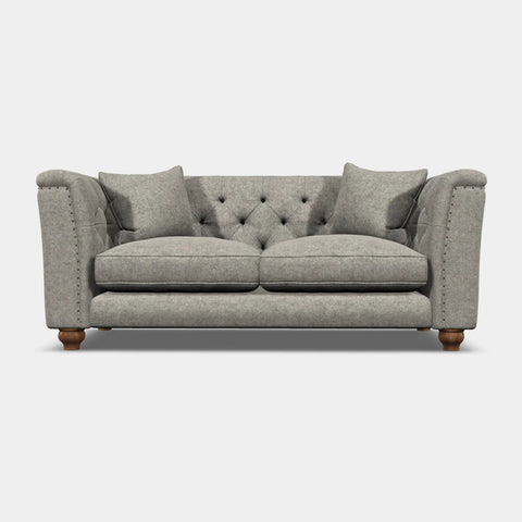 Wood Bros Thetford Chesterfield Sofa - Herringbone Fabric. Choose from Large, Medium or Snuggler Chair. Available in a variety of fabrics.