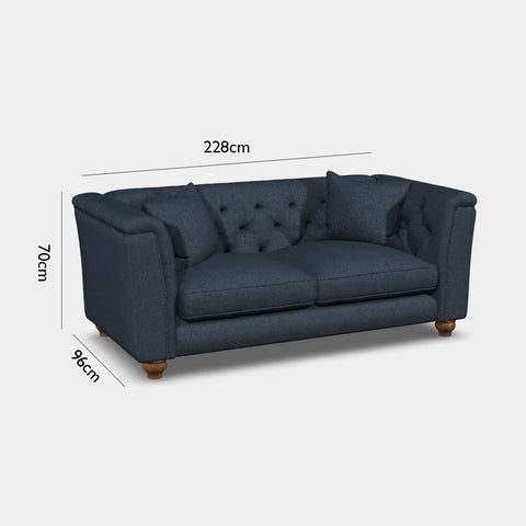 Wood Bros Thetford Chesterfield Sofa - Herringbone Fabric