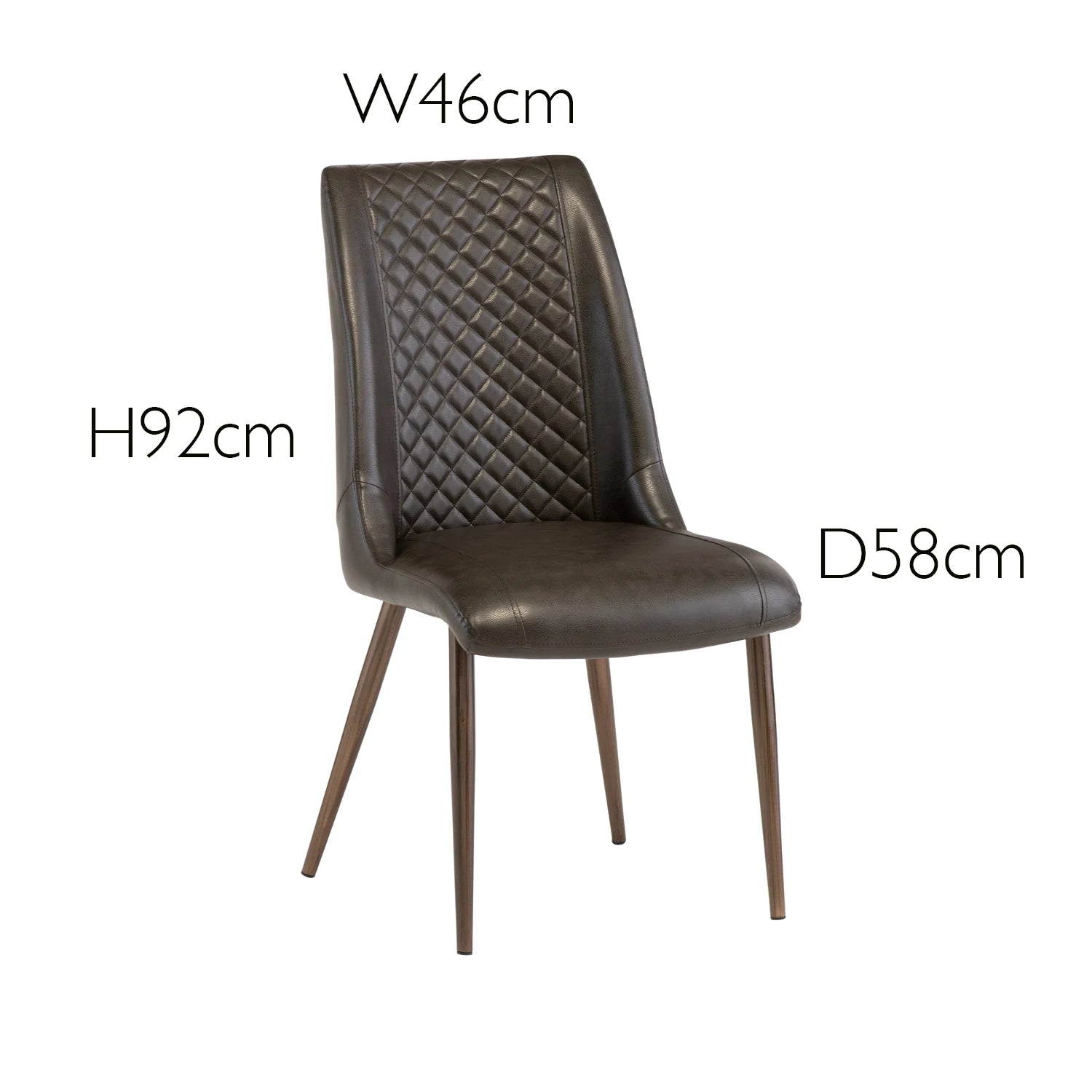 Thora Set of 4 Taupe Faux Leather Dining Chairs with Brushed Brass Legs - Pendle Village Furniture