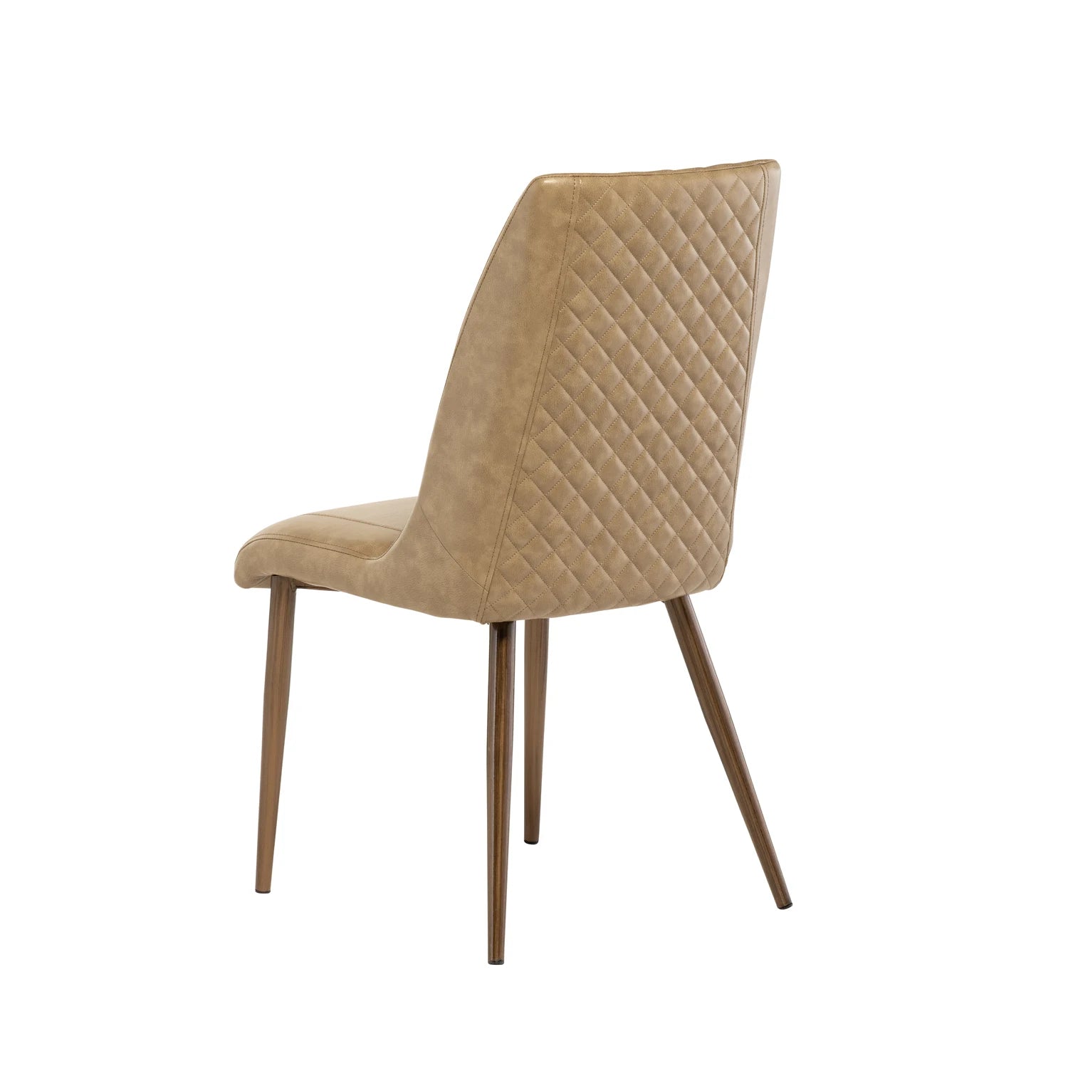 Thora Set of 4 Taupe Faux Leather Dining Chairs with Brushed Brass Legs - Pendle Village Furniture