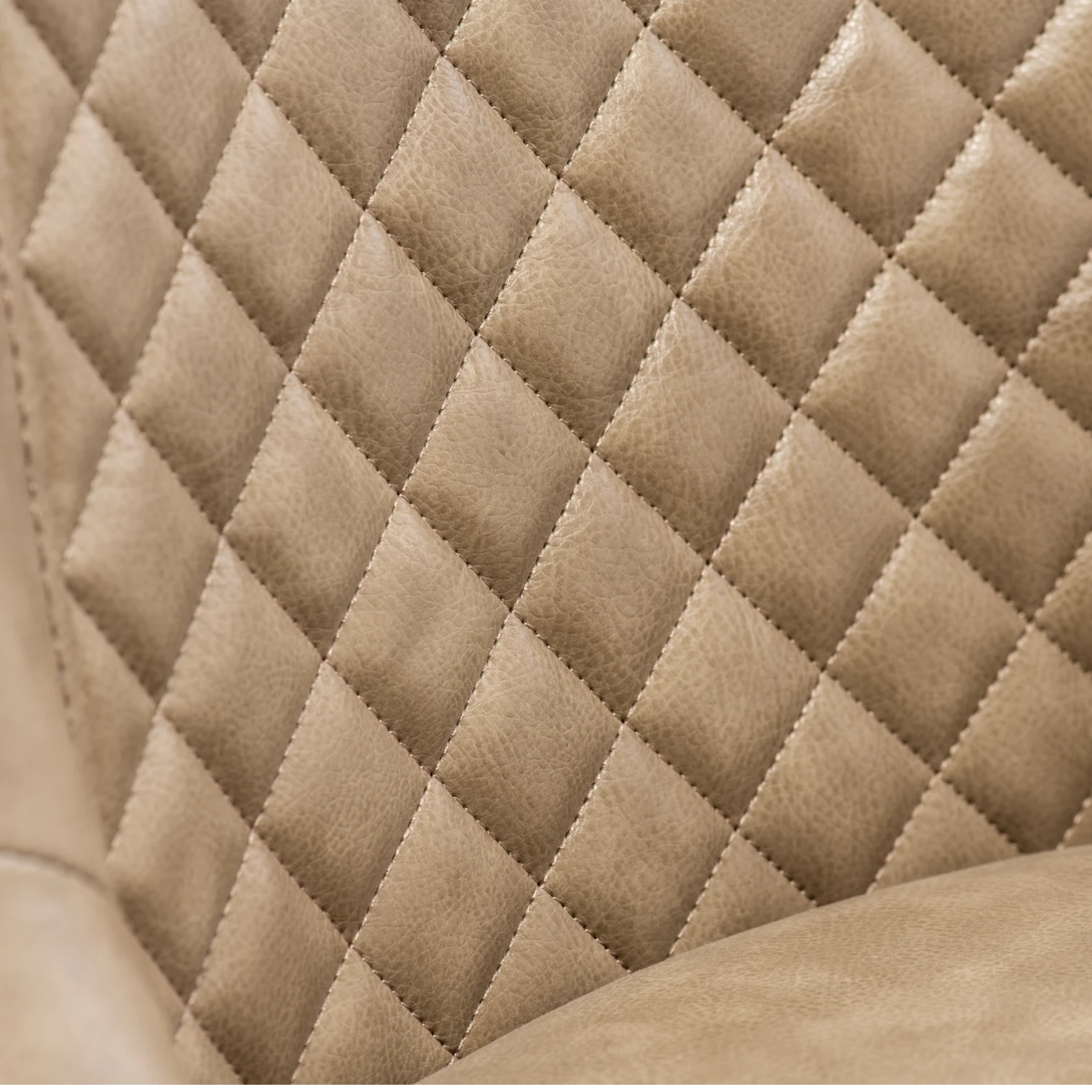 Thora Set of 4 Taupe Faux Leather Dining Chairs with Brushed Brass Legs - Pendle Village Furniture