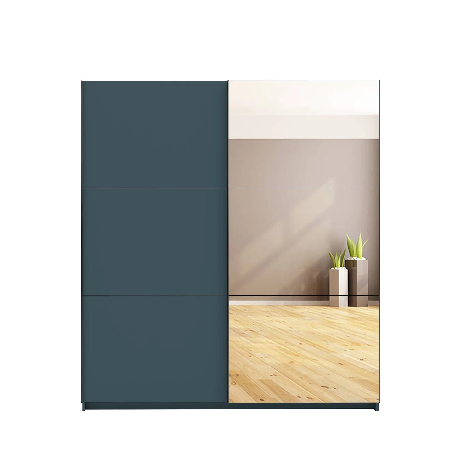 Thorvik Graphite Decor Sliding Door Wardrobe with Mirror - Pendle Village Furniture