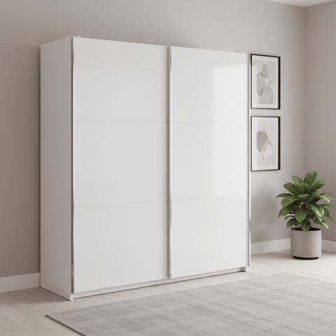 Thorvik White Decor Sliding Door Wardrobe