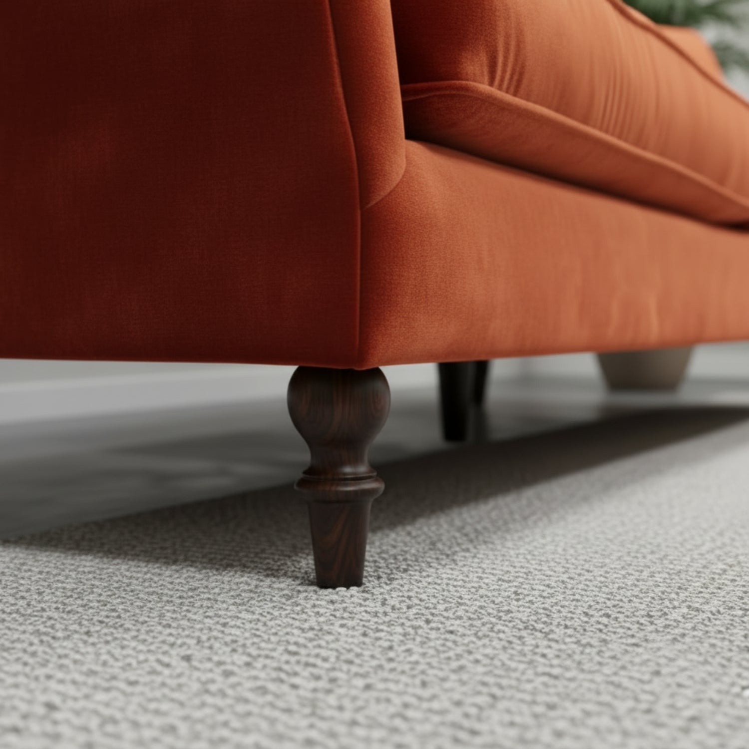 Solid wooden feet providing strong and stable support.