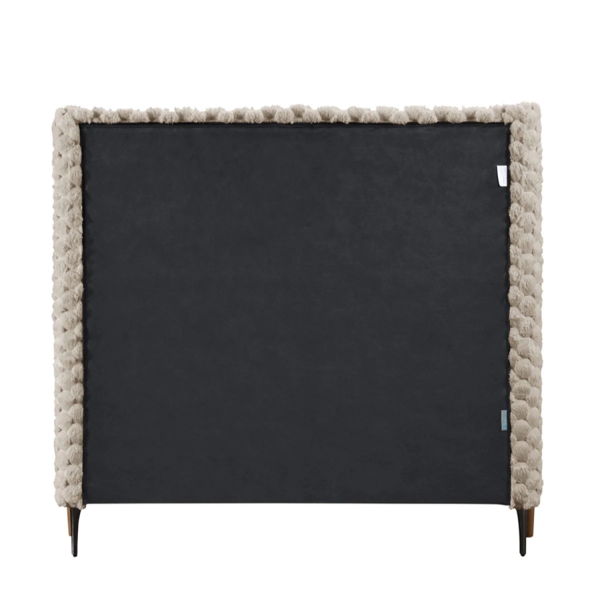 Designer headboard with premium faux fur upholstery.