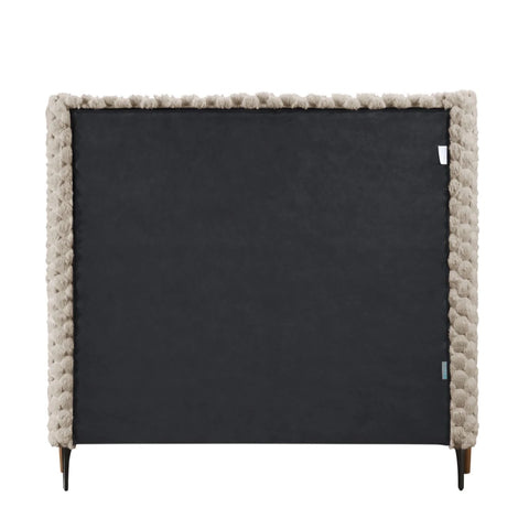 Designer headboard with premium faux fur upholstery.