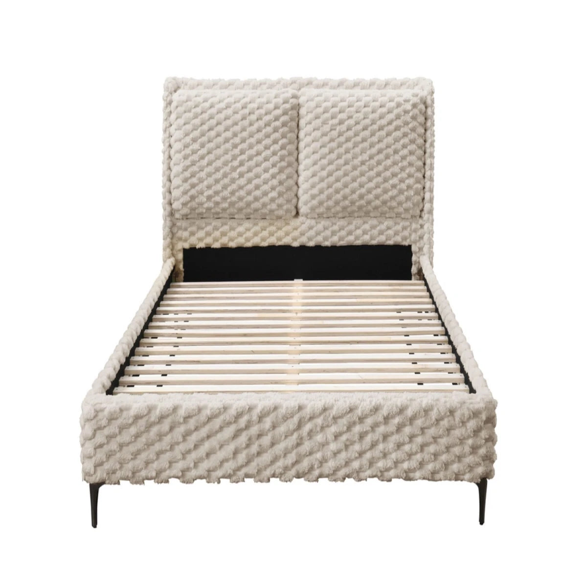 Strong bed frame built for long lasting durability.