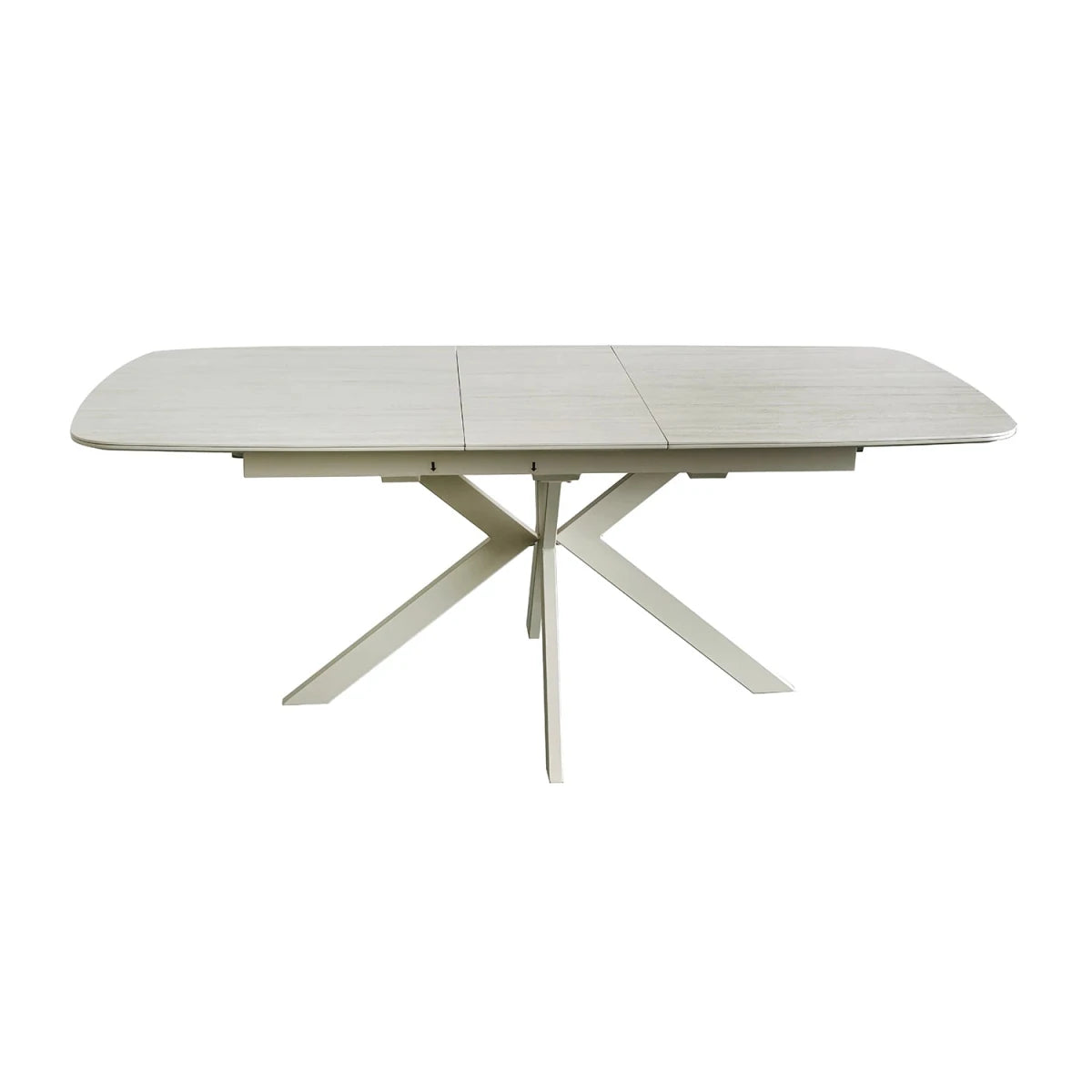 Modern Travertine ceramic dining table extending from 160cm to 200cm