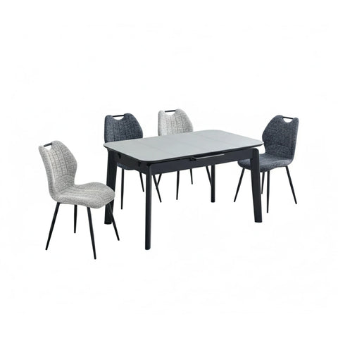 Titan Grey Sintered Stone Extending Dining Table & Chairs - Pendle Village Furniture