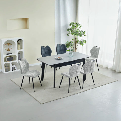 Titan Grey Sintered Stone Extending Dining Table & Chairs - Pendle Village Furniture